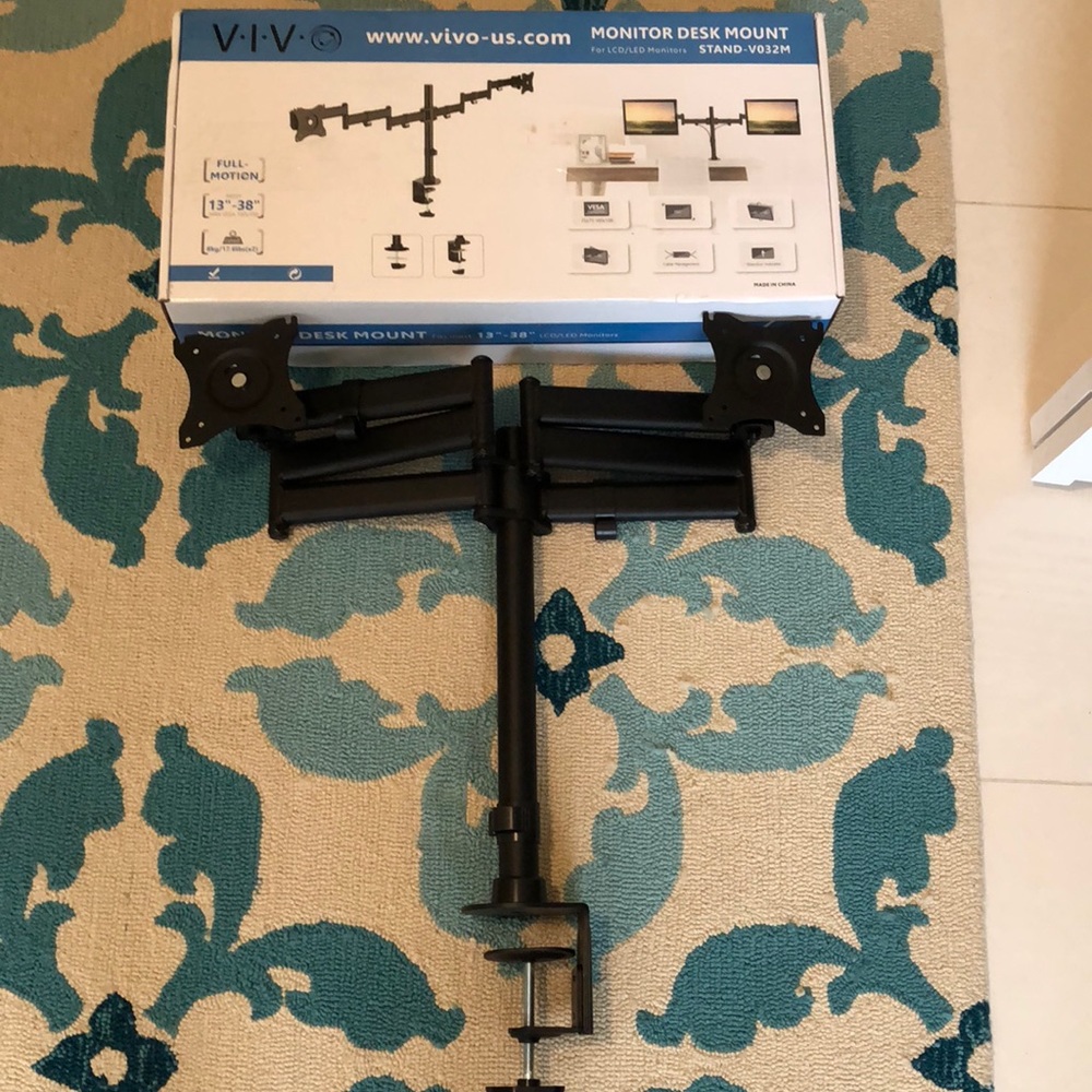 Vivo dual monitor desk amount fits 13-38 inches